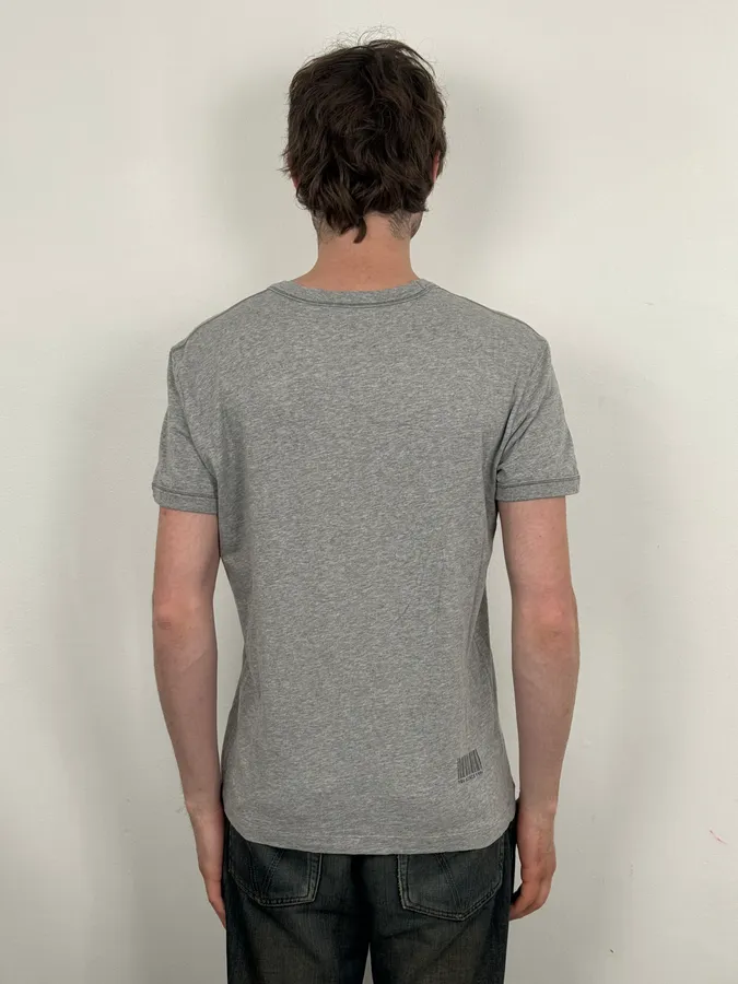 2000s Dolce & Gabbana Grey Tie Trompe Loeil T-Shirt - Image 3