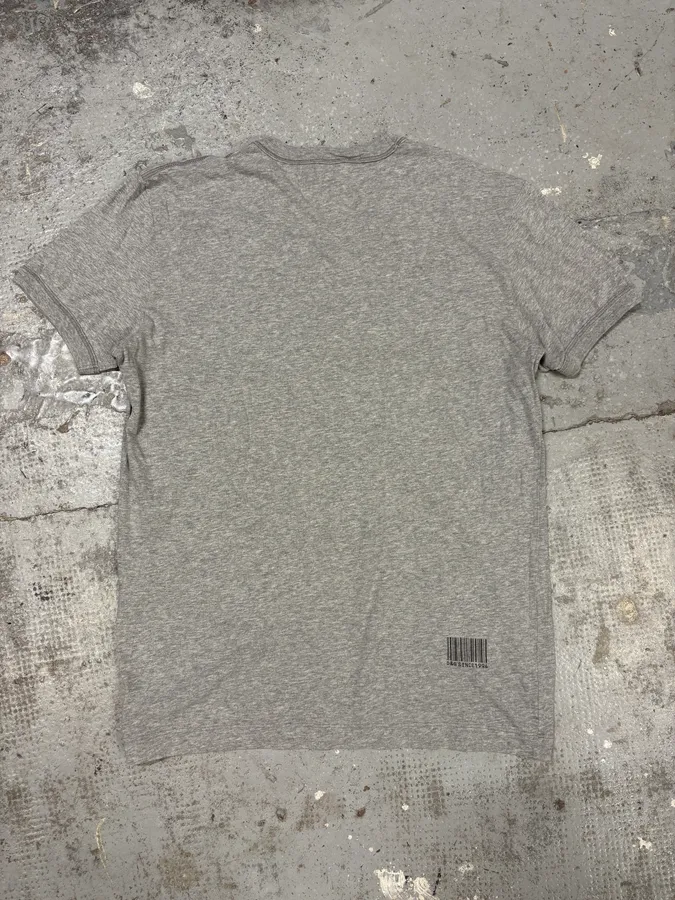 2000s Dolce & Gabbana Grey V Neck Trompe L’oeil Tie T-Shirt - Image 5