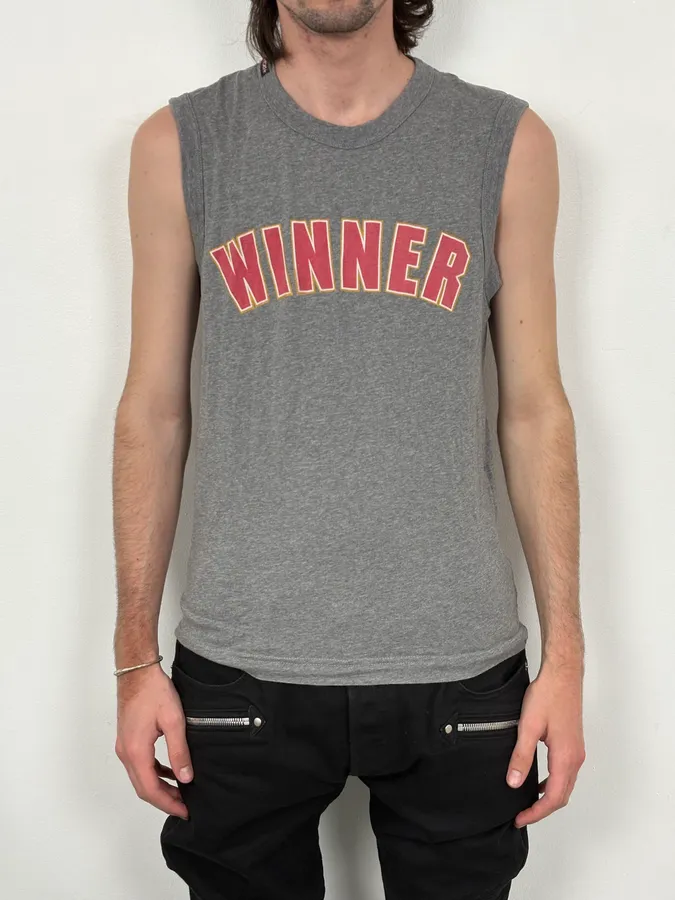 2000s Dolce & Gabbana Grey Winner Tank Top - Image 2
