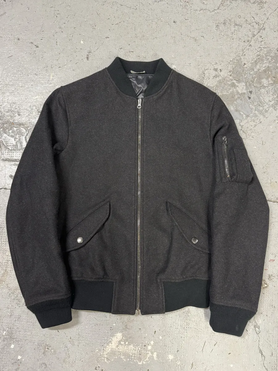 2000s Dolce & Gabbana Grey Wool Bomber Jacket
