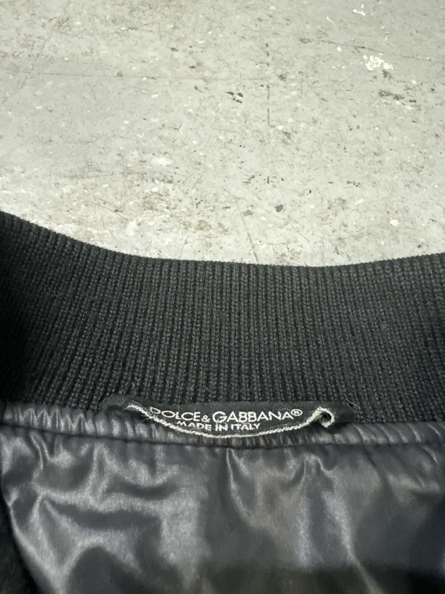 2000s Dolce & Gabbana Grey Wool Bomber Jacket - Image 10