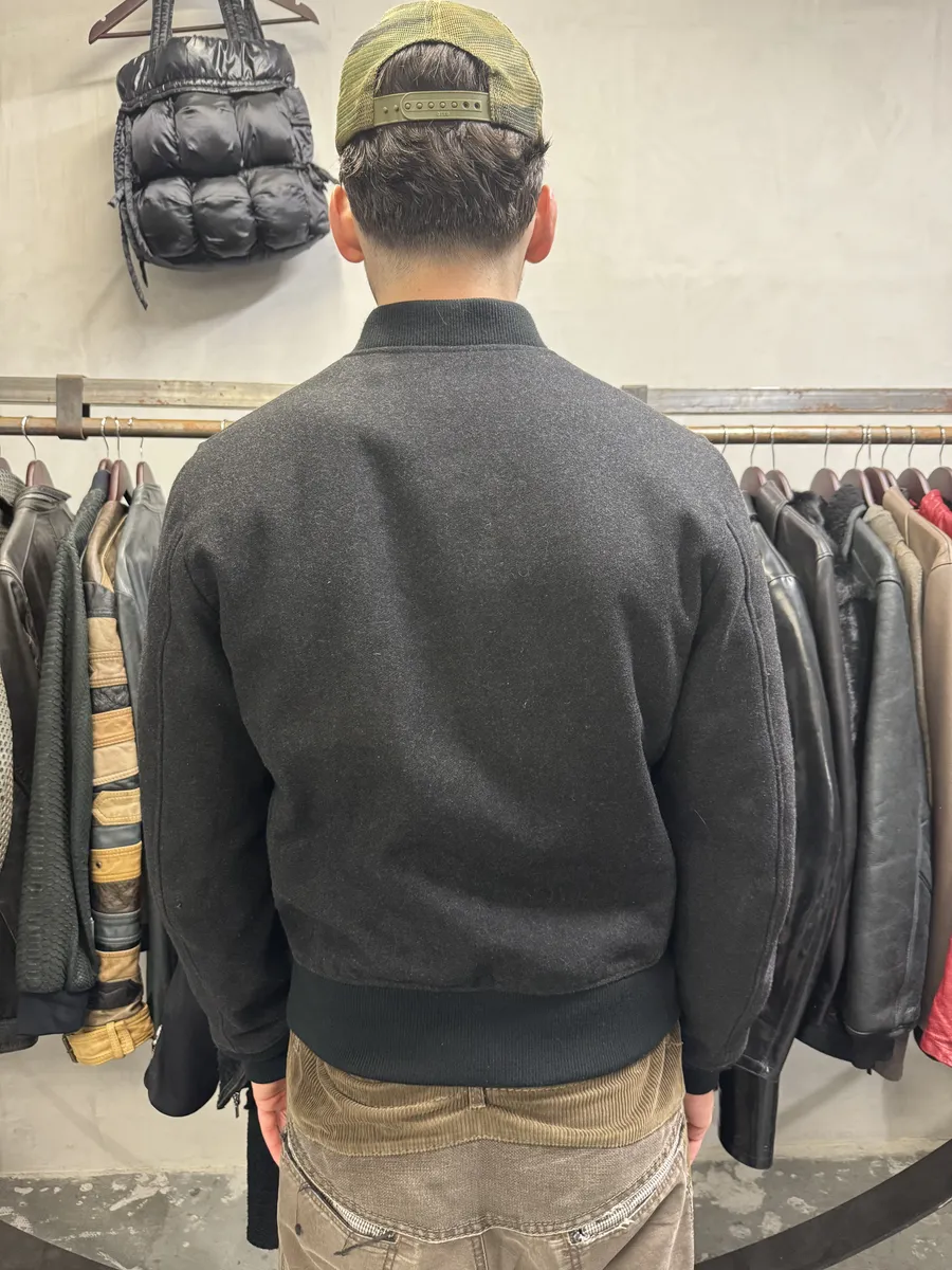 2000s Dolce & Gabbana Grey Wool Bomber Jacket - Image 3