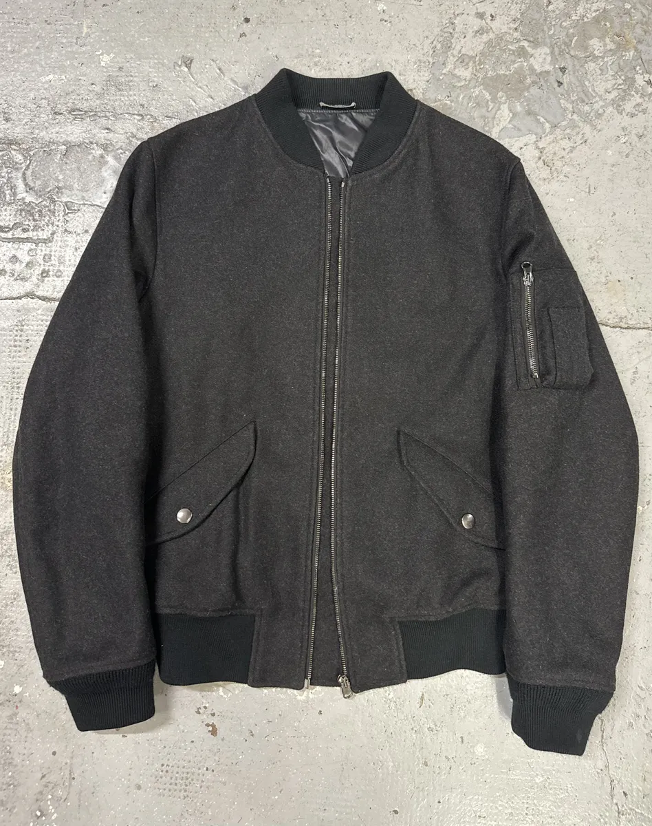 2000s Dolce & Gabbana Grey Wool Bomber Jacket - Image 6