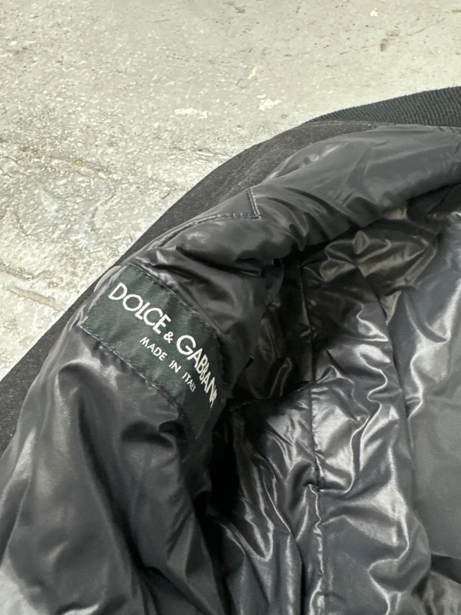 2000s Dolce & Gabbana Grey Wool Bomber Jacket - Image 8