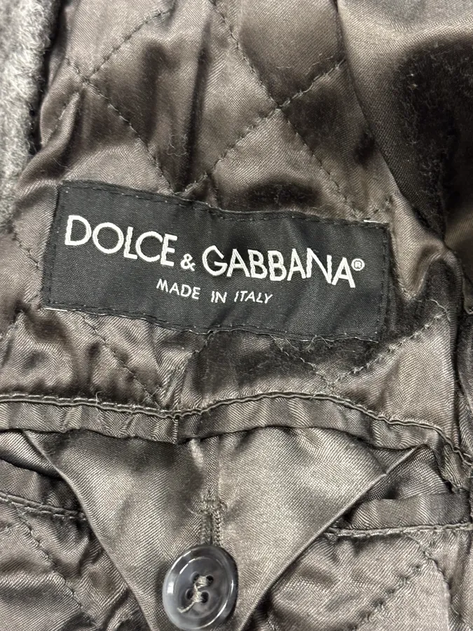 2000s Dolce & Gabbana Grey Wool Buttoned Jacket - Image 9