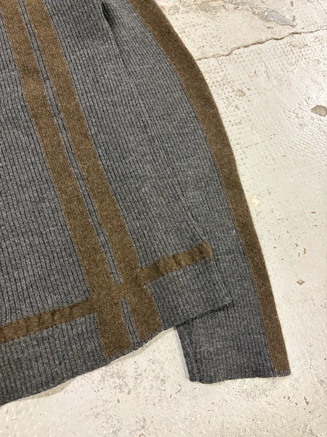 2000s Dolce & Gabbana Grey Wool Striped Sweater - Image 6