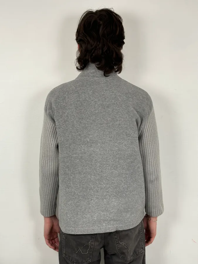 2000s Dolce & Gabbana Grey Wool Zip-Up Cardigan Sweater - Image 3