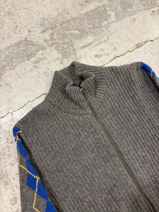 2000s Dolce & Gabbana Grey Wool Zip-Up Sweater - Image 5