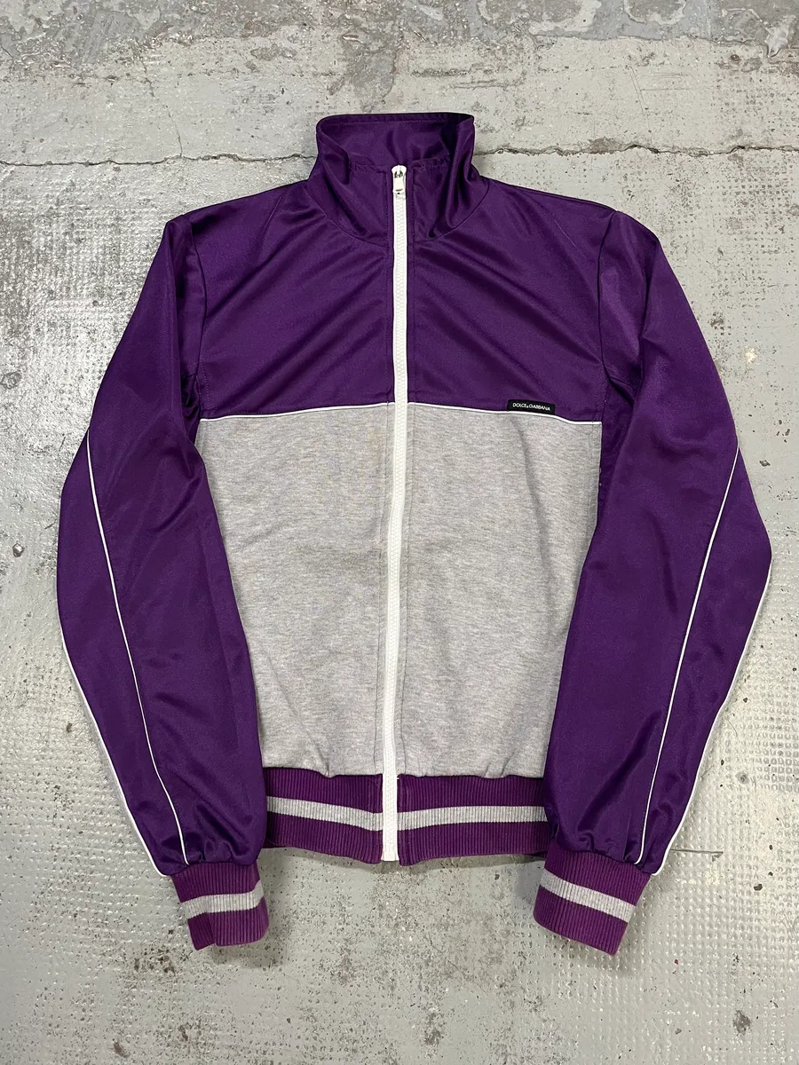 2000s Dolce & Gabbana Gym Purple & Grey Track Jacket