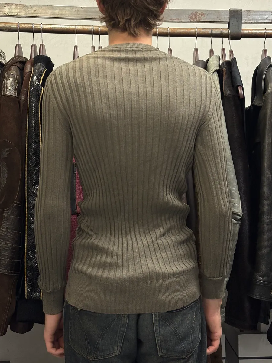 2000s Dolce & Gabbana Henley Khaki Buttoned Longsleeves - Image 2
