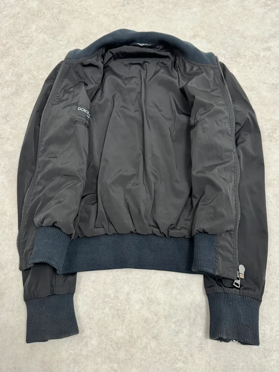 2000s Dolce & Gabbana Hybrid Black Leather Nylon Jacket - Image 8