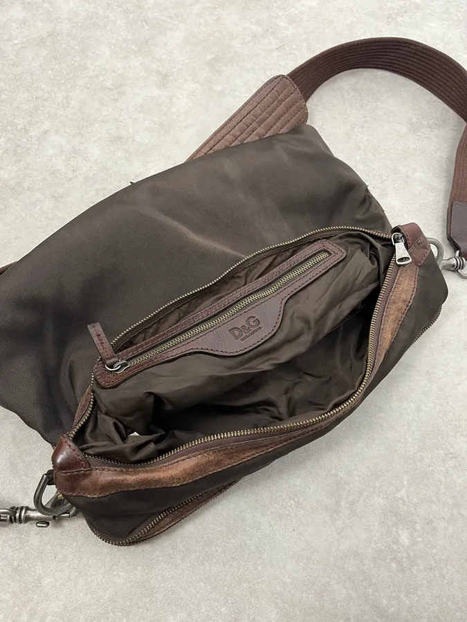 2000s Dolce & Gabbana Hybrid Brown Leather Bag - Image 7