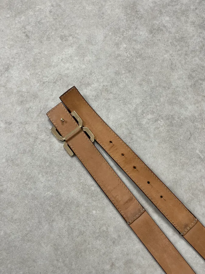 2000s Dolce & Gabbana Hybrid Brown Leopard Leather Belt - Image 5