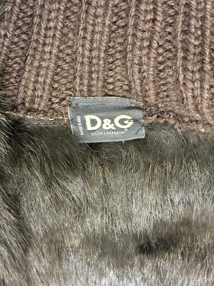 2000s Dolce & Gabbana Hybrid Leather Wool Fur Jacket - Image 6