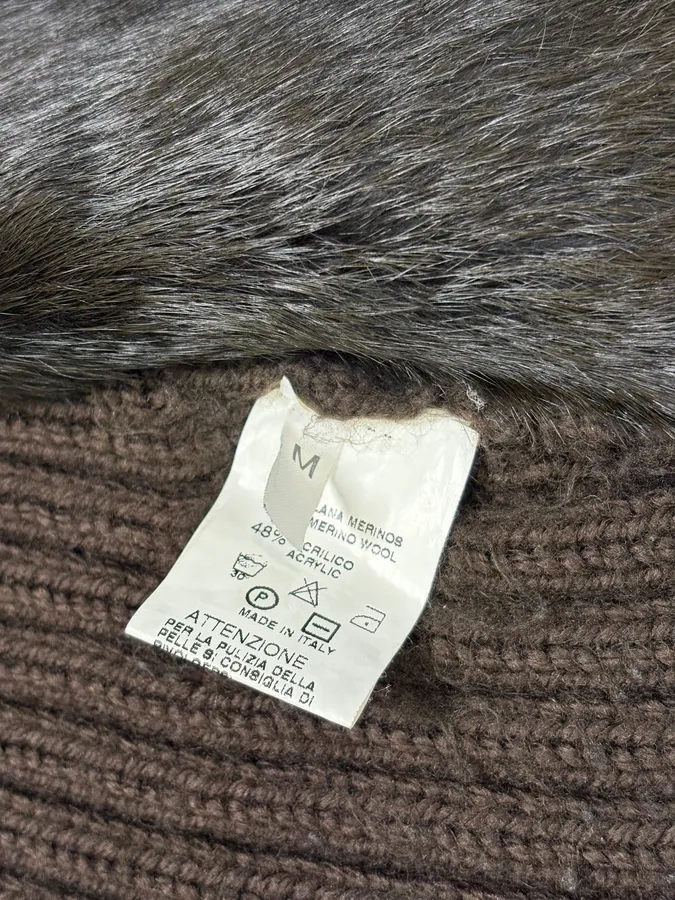 2000s Dolce & Gabbana Hybrid Leather Wool Fur Jacket - Image 7