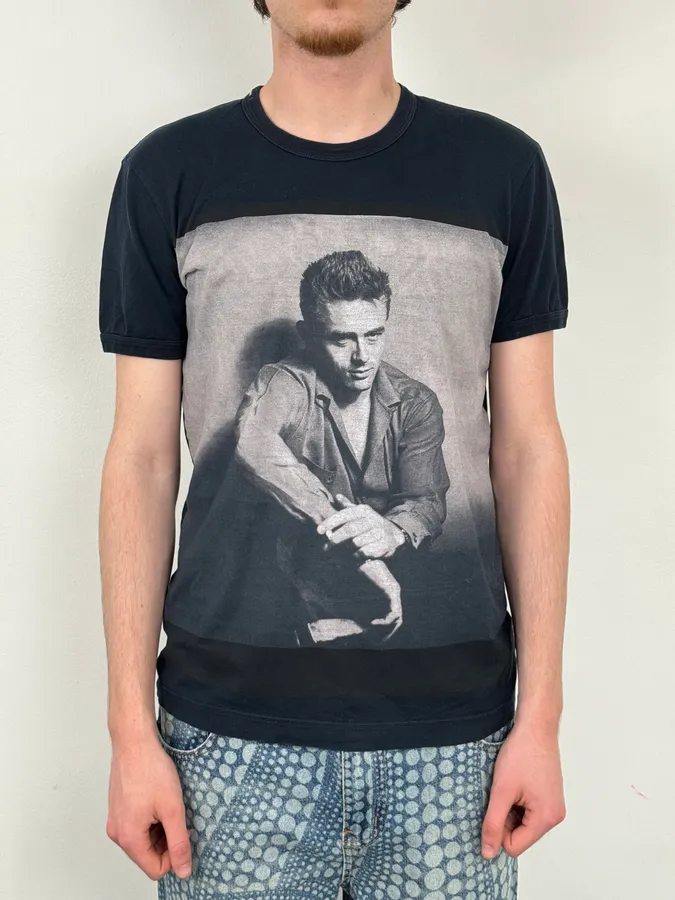 2000s Dolce & Gabbana James Dean Navy T-Shirt - Image 2