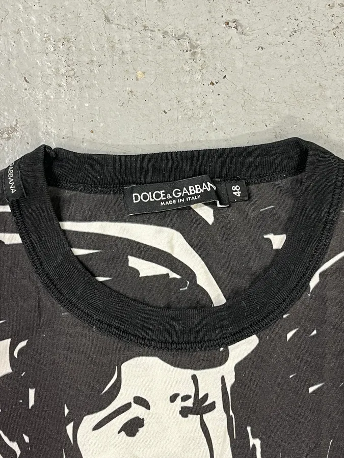 2000s Dolce & Gabbana Jazz Lady Black T-Shirt - Image 8
