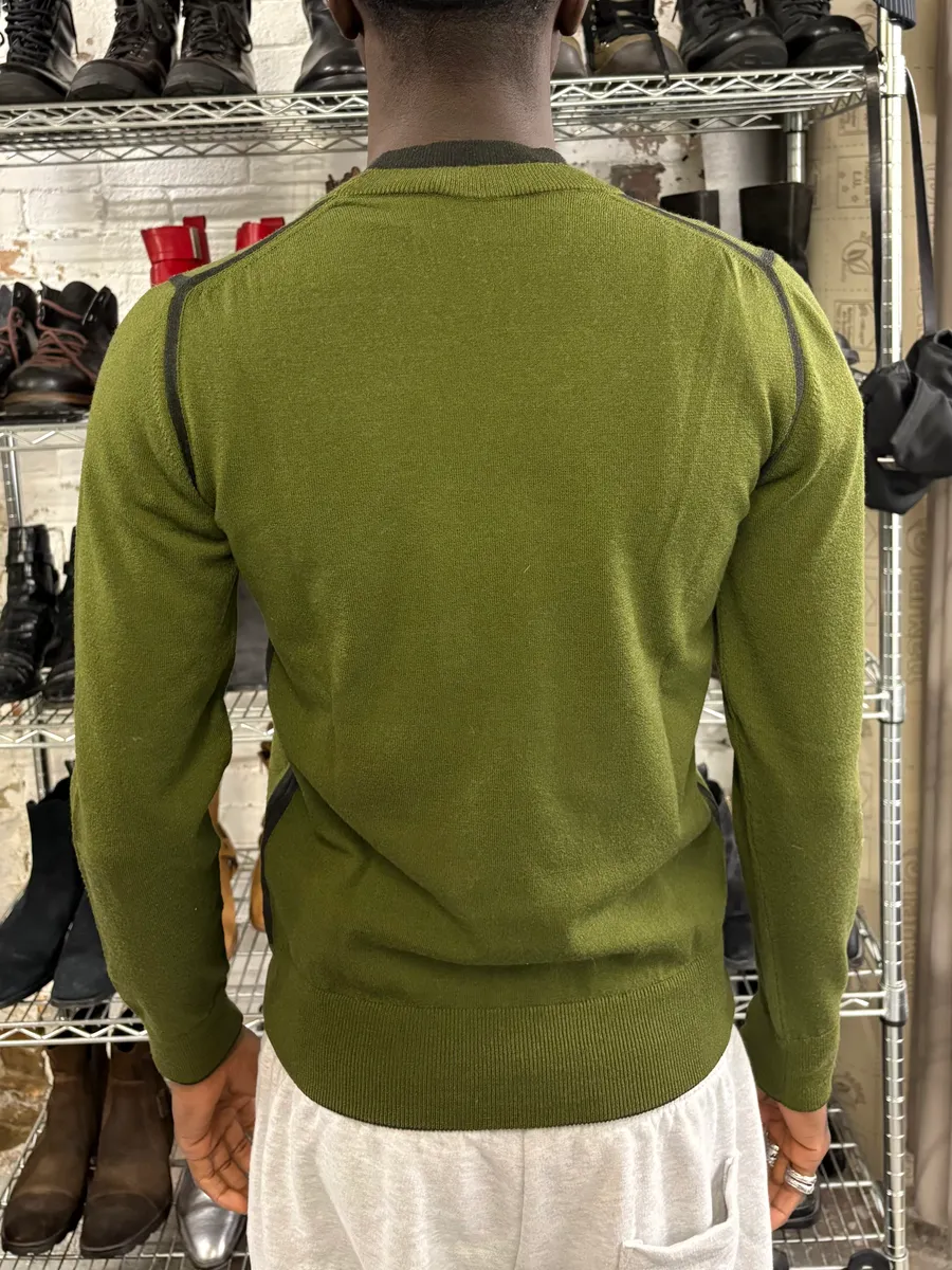 2000s Dolce & Gabbana Khaki Grey Collar Sweater - Image 3