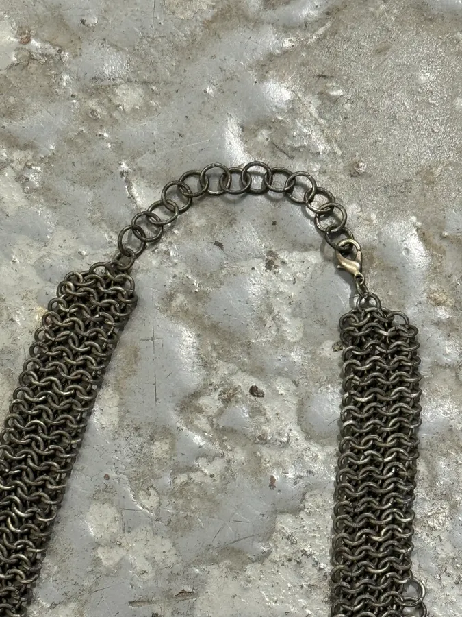 2000s Dolce & Gabbana Knight Grey Linked Necklace - Image 4