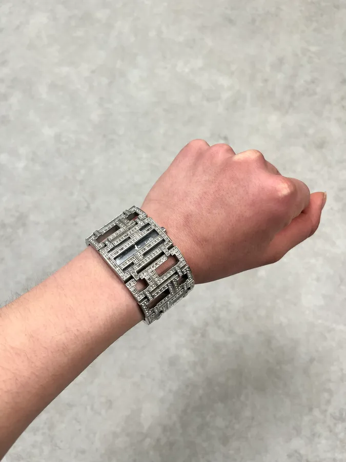 2000s Dolce & Gabbana Labyrinth Pave Bracelet Watch - Image 2