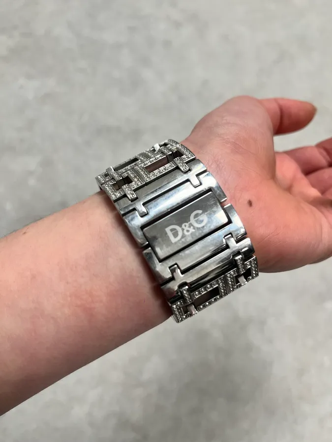 2000s Dolce & Gabbana Labyrinth Pave Bracelet Watch - Image 5