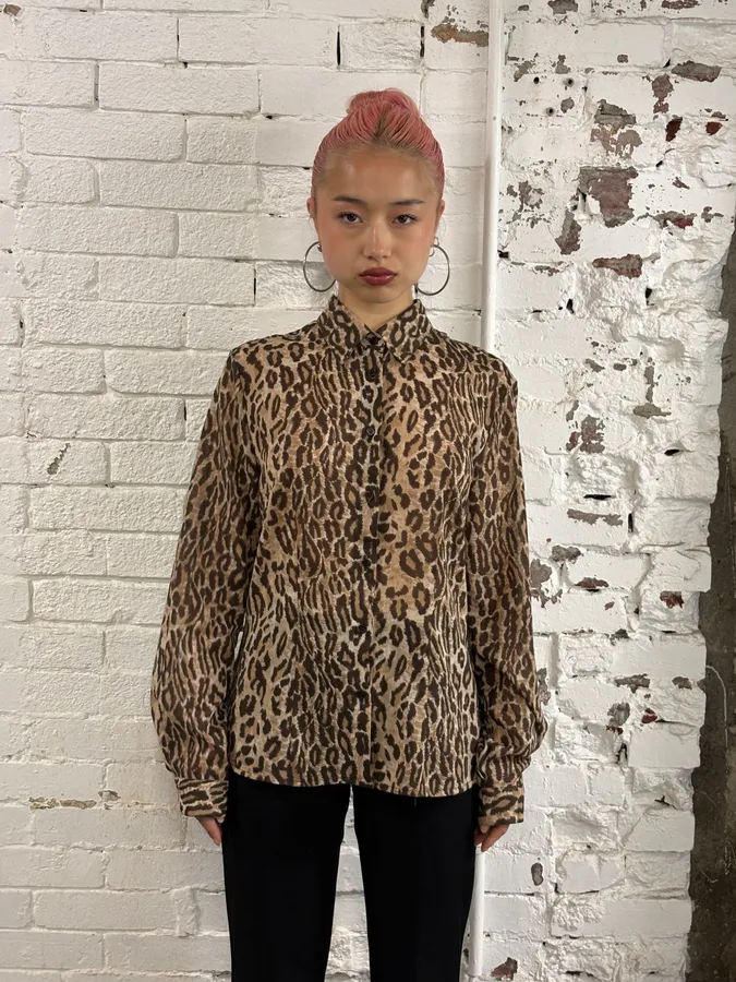 2000s Dolce & Gabbana Leopard Glamour Shirt - Image 2