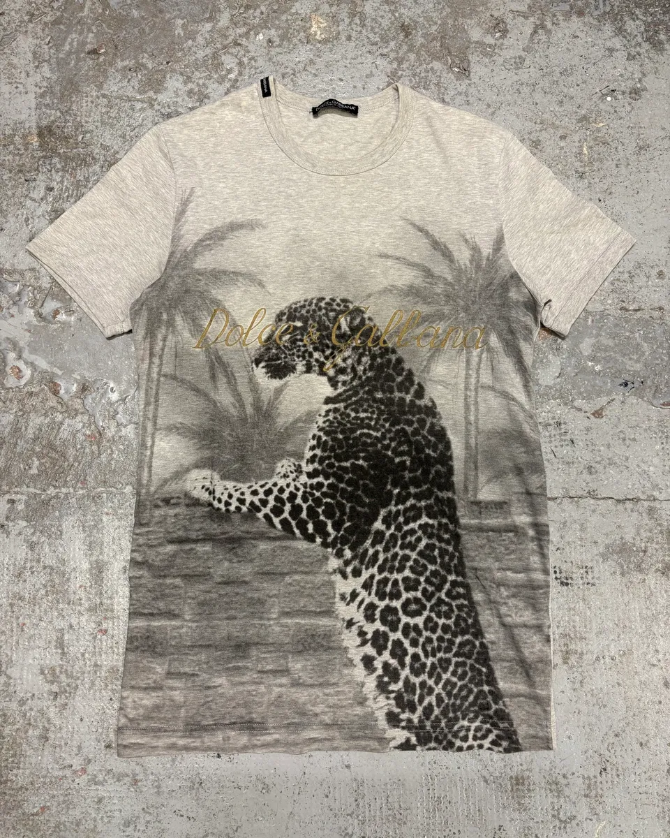 2000s Dolce & Gabbana Leopard Grey T-Shirt
