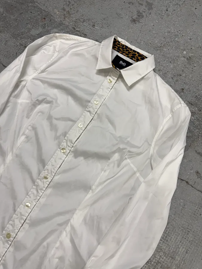2000s Dolce & Gabbana Leopard White Shirt - Image 5