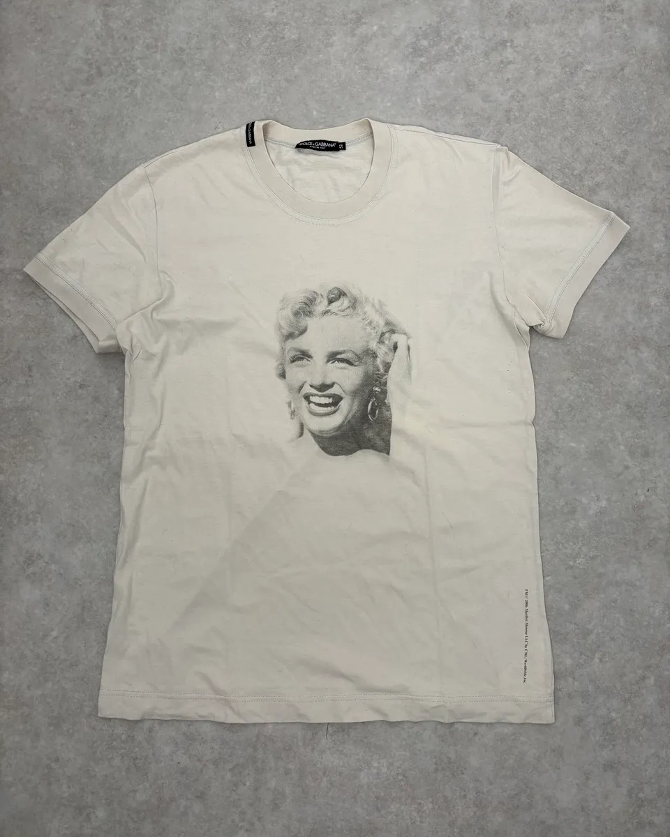 2000s Dolce & Gabbana Marylin Monroe White T-Shirt - Image 3