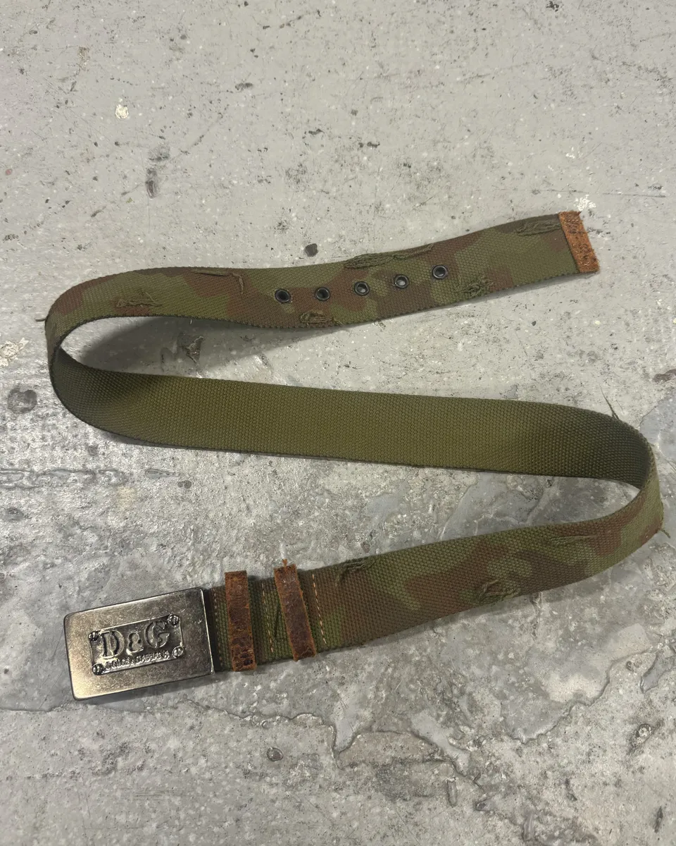 2000s Dolce & Gabbana Military Camo Belt - Image 4