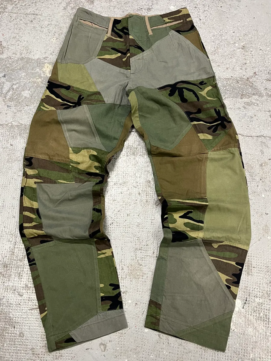 2000s Dolce & Gabbana Military Patchwork Khaki Pants - Image 4