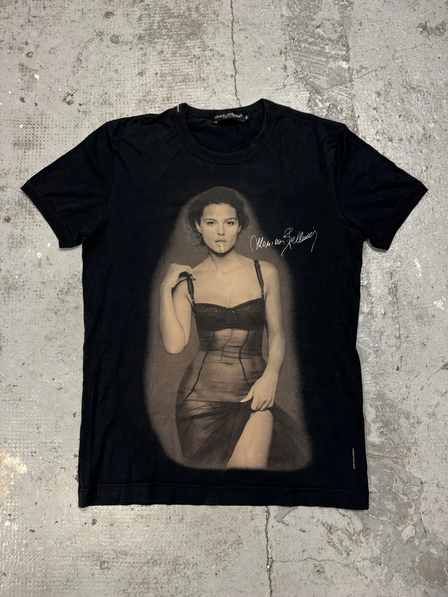 2000s Dolce & Gabbana Monica Bellucci Black T-Shirt - Image 3