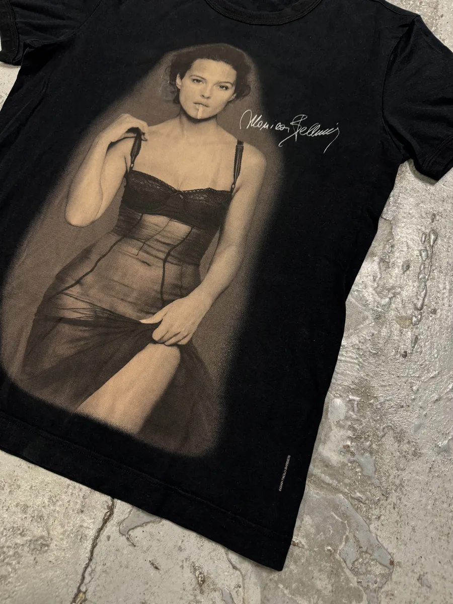 2000s Dolce & Gabbana Monica Bellucci Black T-Shirt - Image 6