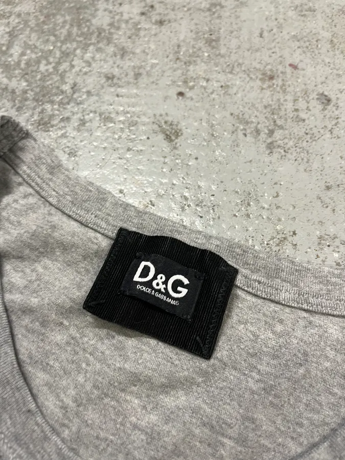 2000s Dolce & Gabbana Movie Grey Tank Top - Image 6