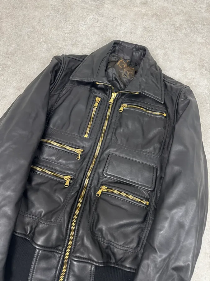 2000s Dolce & Gabbana Multi-Zip Black Leather Jacket - Image 5