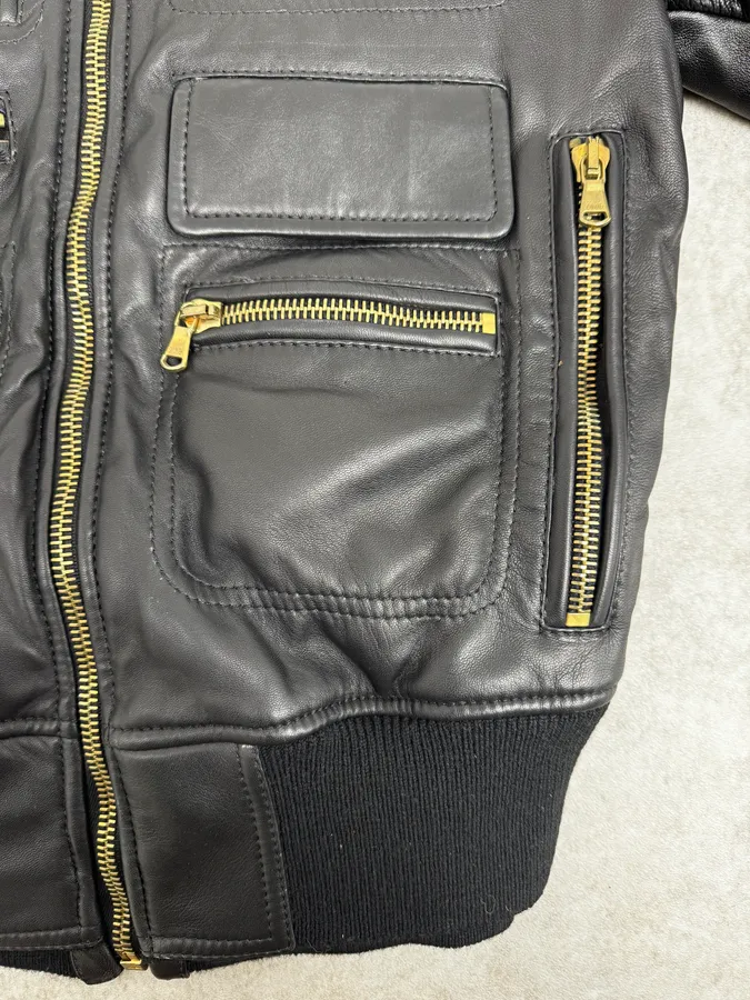 2000s Dolce & Gabbana Multi-Zip Black Leather Jacket - Image 8