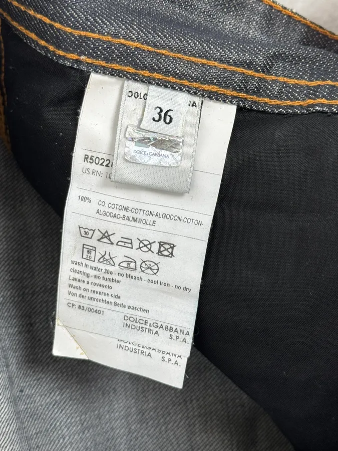 2000s Dolce & Gabbana Navy Brut Large Denim Jeans - Image 11