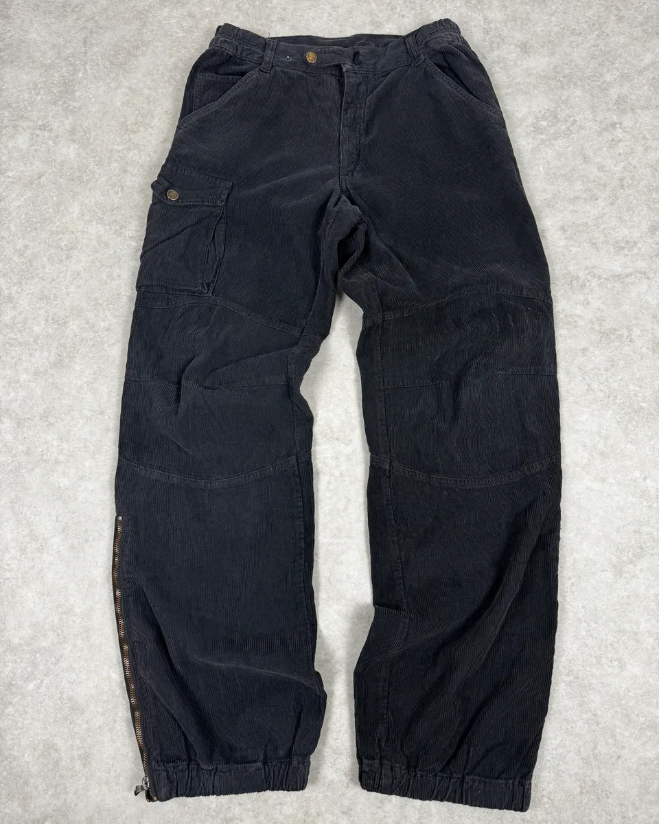 2000s Dolce & Gabbana Navy Corduroy Cargo Pants - Image 3