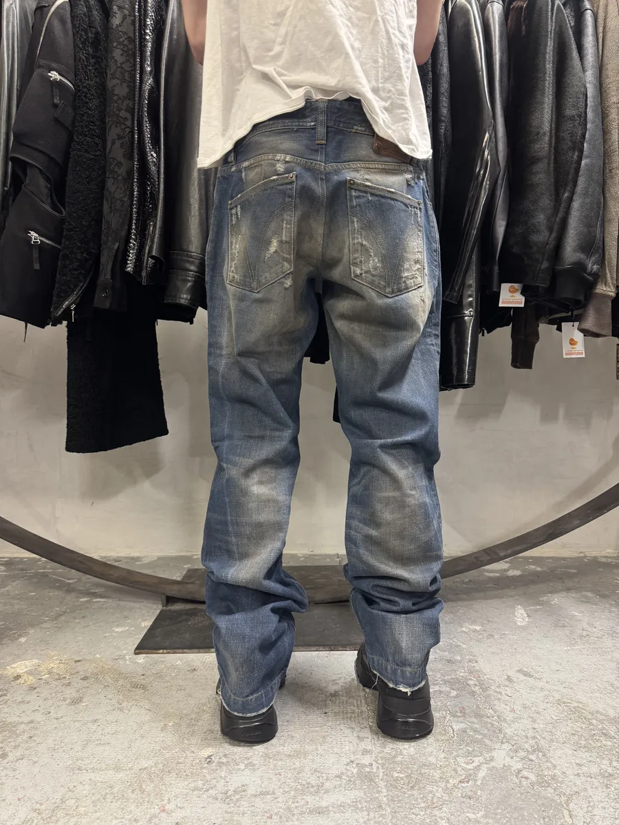 2000s Dolce & Gabbana Navy Faded Denim Jeans - Image 2
