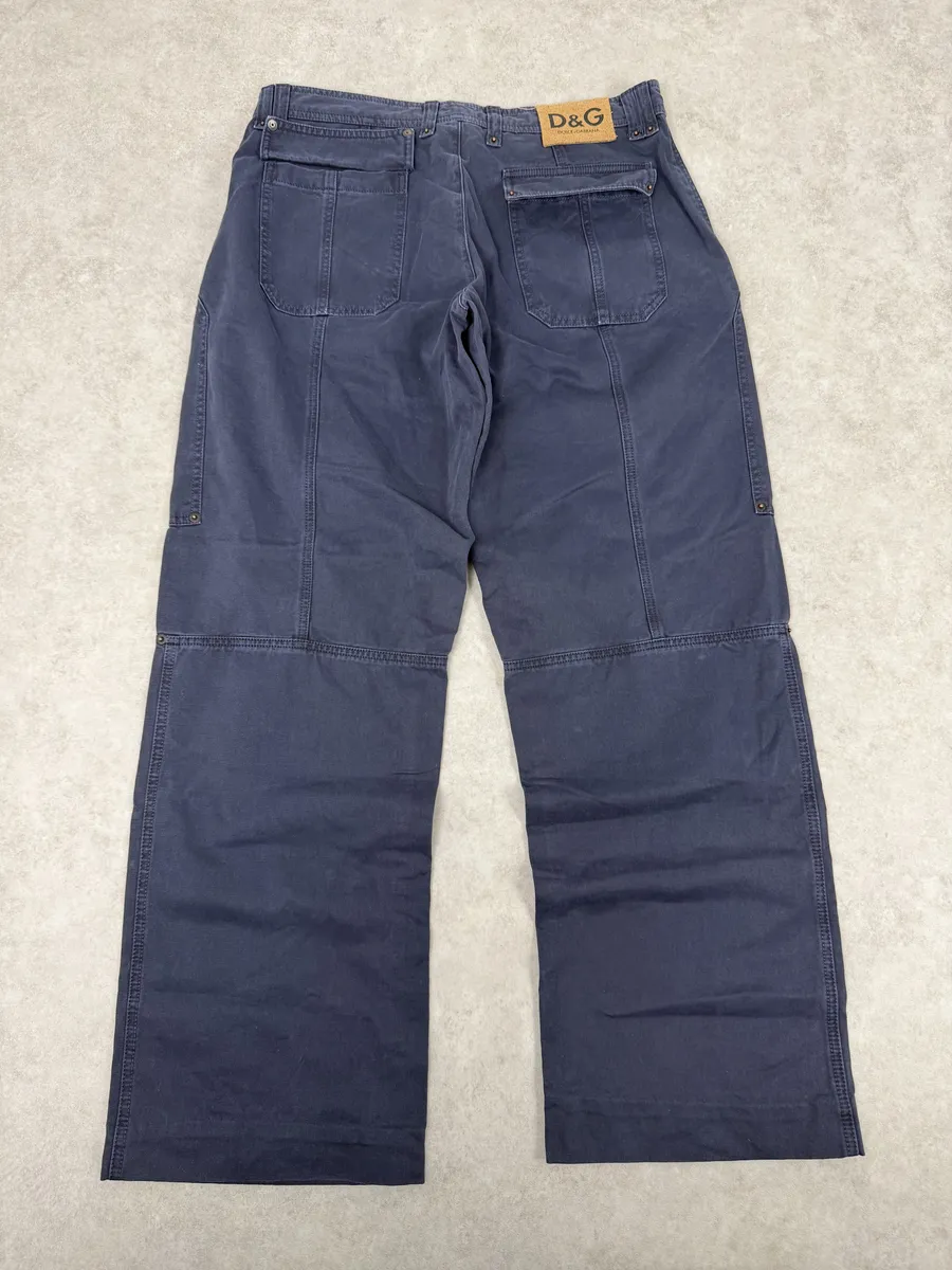 2000s Dolce & Gabbana Navy Large Cozy Pants - Image 2