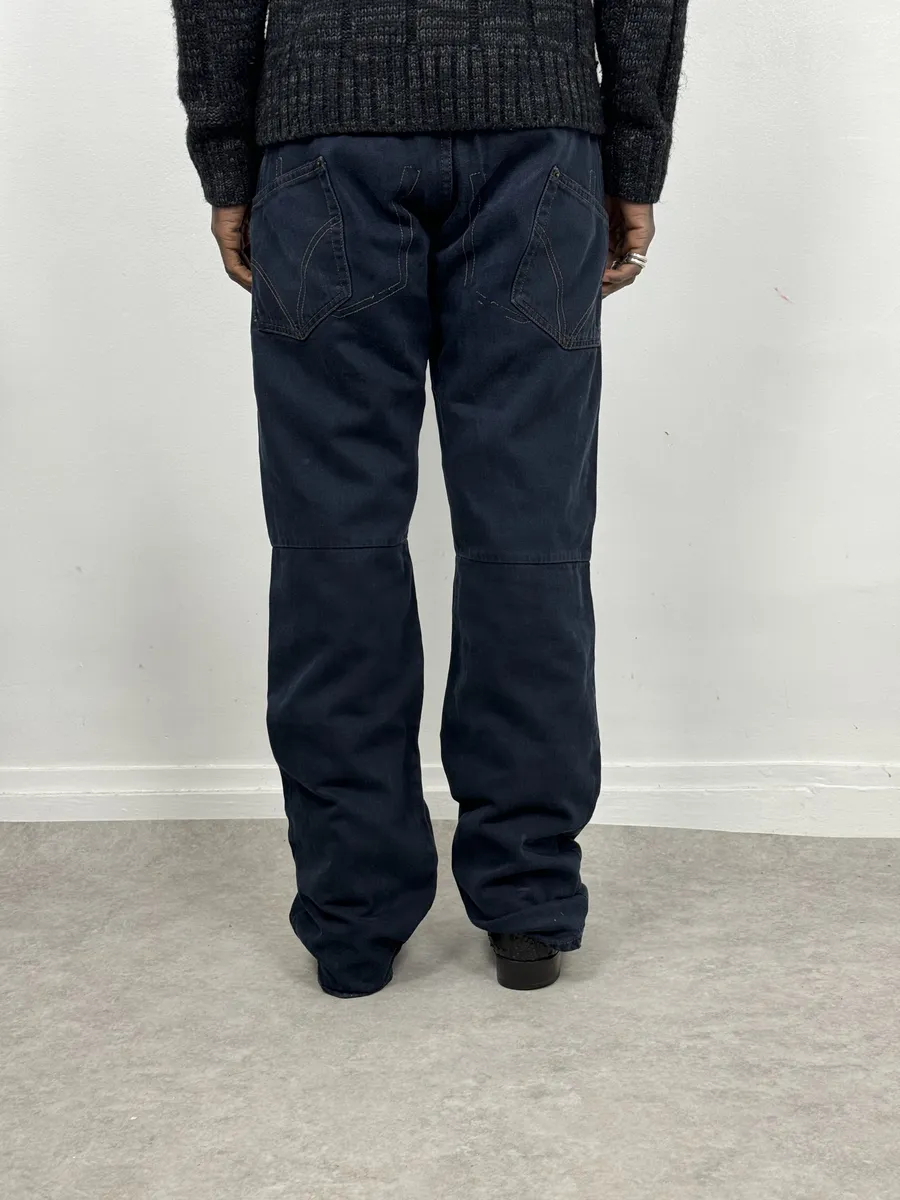 2000s Dolce & Gabbana Navy Large Cozy Pants - Image 4