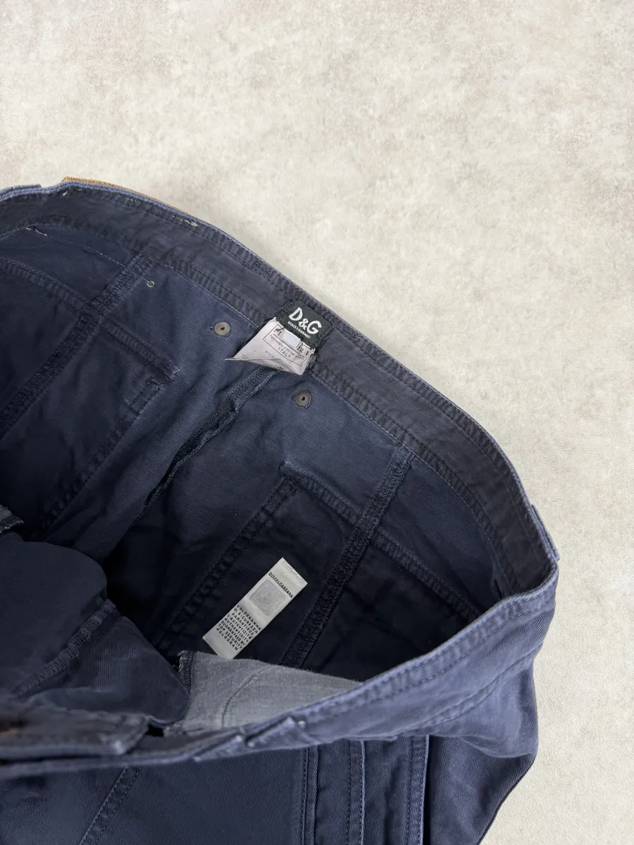 2000s Dolce & Gabbana Navy Large Cozy Pants - Image 8
