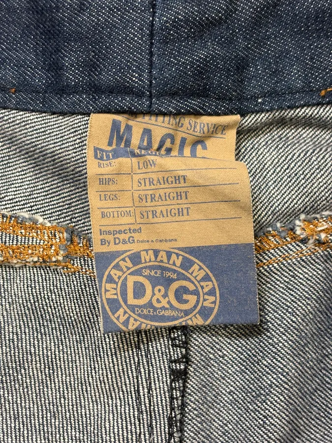 2000s Dolce & Gabbana Navy Raw Faded Denim Jeans - Image 12