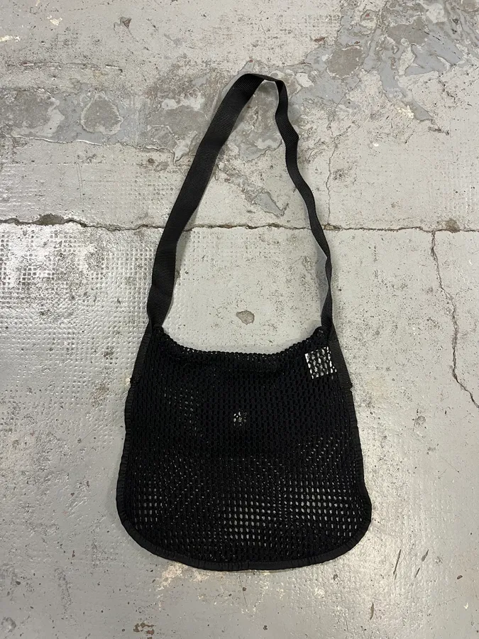 2000s Dolce & Gabbana Net Mesh Black Shoulder Bag - Image 6