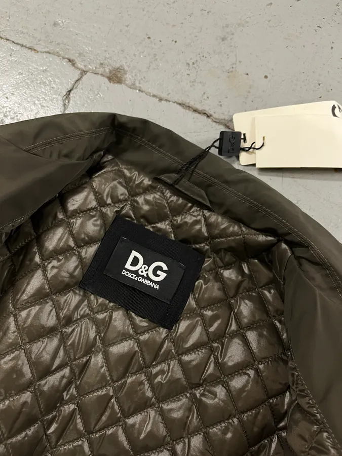 2000s Dolce & Gabbana Officer Buttoned Khaki Olive Jacket - Image 9