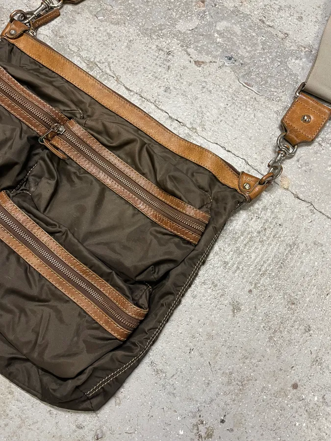 2000s Dolce & Gabbana Olive Nylon Cargo Shoulder Bag - Image 6
