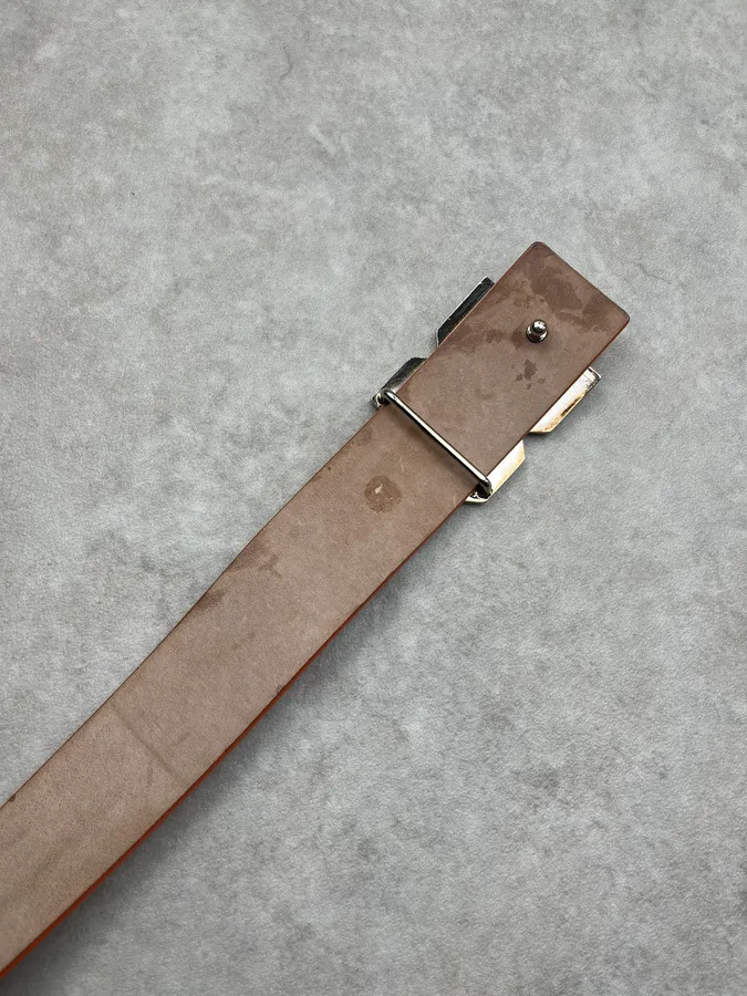 2000s Dolce & Gabbana Orange Python Scales Leather Belt - Image 9