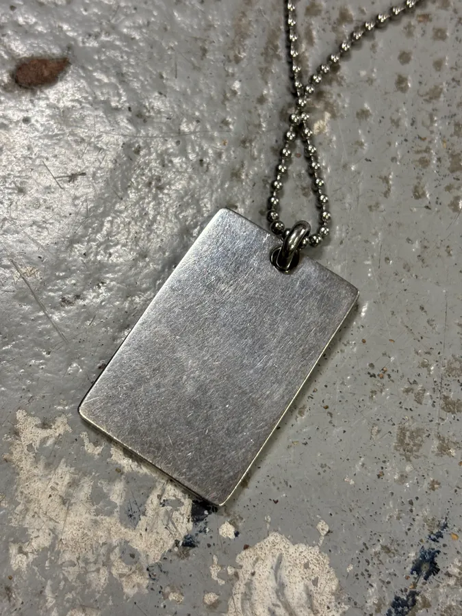 2000s Dolce & Gabbana Pave Crystal Dog Tag Necklace - Image 6