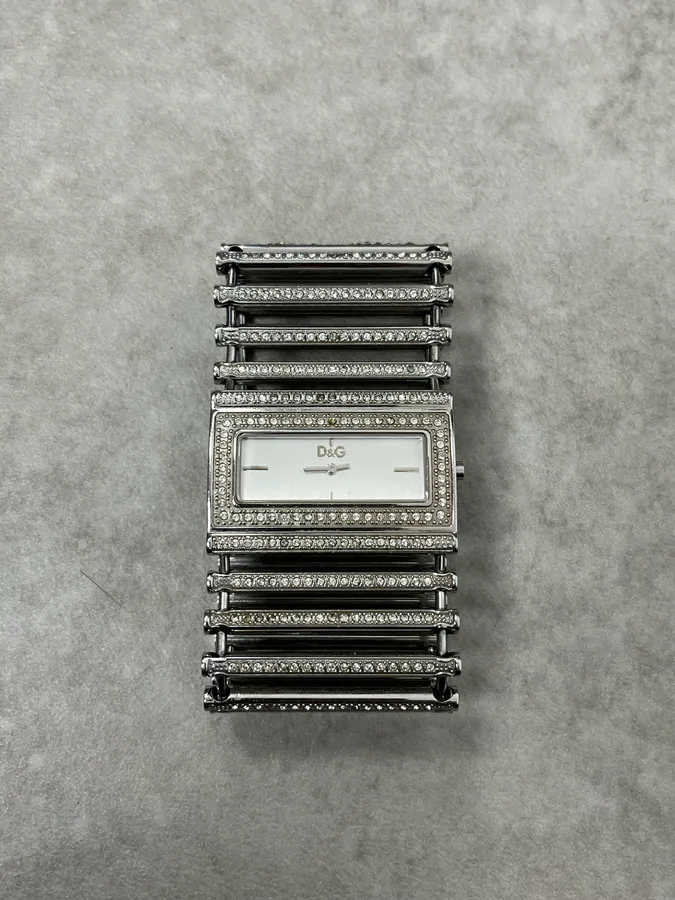 2000s Dolce & Gabbana Pave Lines Bracelet Watch - Image 5