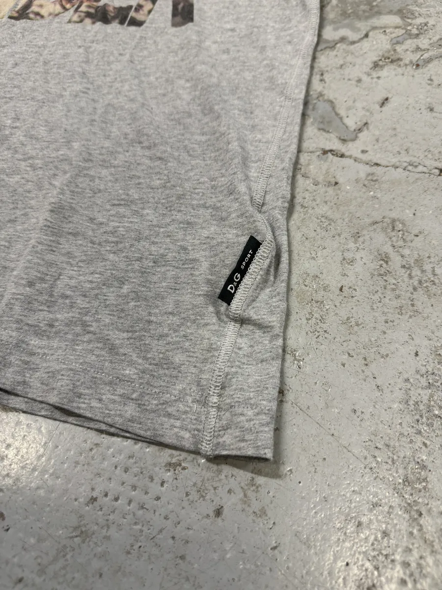 2000s Dolce & Gabbana Pilot Down Under Grey T-Shirt - Image 5